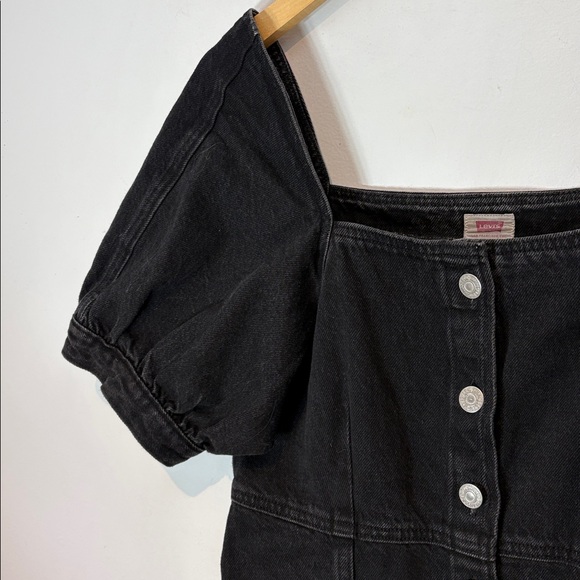 LEVI'S RHODE DENIM MINI DRESS BLACK  size small - Picture 12 of 14